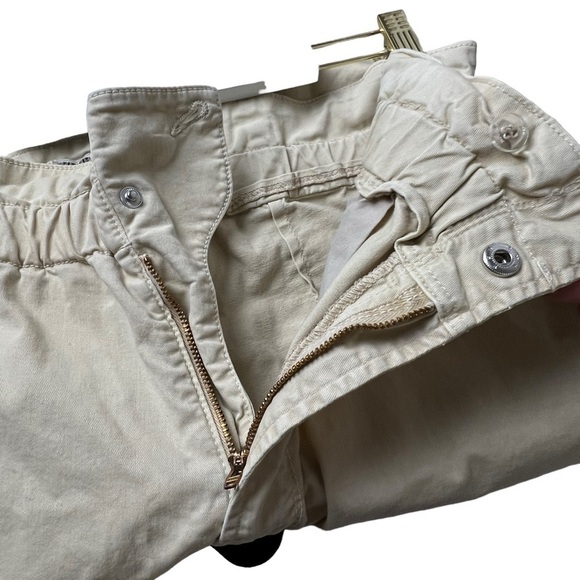 MOTHER High Paper Bag Waist Khaki Tan Pants Size 31 Yo-yo Ruffle Greaser Ankle - Picture 4 of 13